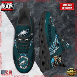 NFL Max Soul Shoes, Philadelphia Eagles Clunky Shoes Custom For Fans