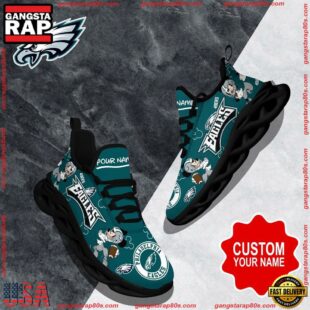 NFL Max Soul Shoes, Philadelphia Eagles Clunky Shoes Custom Name For Fans Christmas