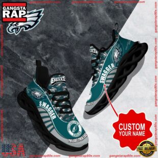 NFL Max Soul Shoes, Philadelphia Eagles Clunky Shoes Sport Custom Name Football