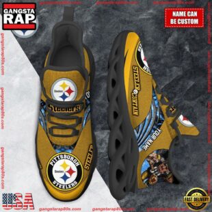 NFL Max Soul Shoes, Pittsburgh Steelers Clunky Shoes Custom For Fans