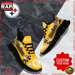 NFL Max Soul Shoes, Pittsburgh Steelers Clunky Shoes Custom Name For Fans Christmas