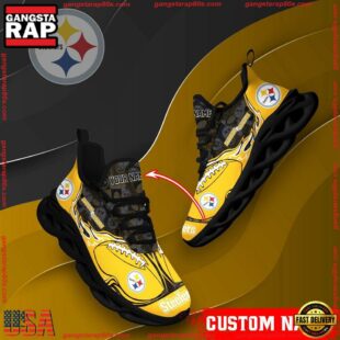 NFL Max Soul Shoes, Pittsburgh Steelers Clunky Shoes Custom Name