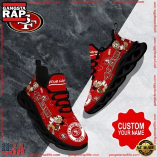 NFL Max Soul Shoes, San Francisco 49ers Clunky Shoes Custom Name For Fans Christmas