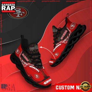 NFL Max Soul Shoes, San Francisco 49ers Clunky Shoes Custom Name