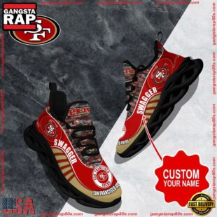 NFL Max Soul Shoes, San Francisco 49ers Clunky Shoes Sport Custom Name Football