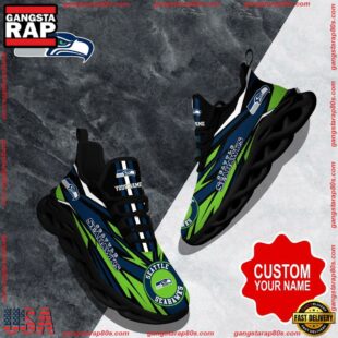 NFL Max Soul Shoes, Seattle Seahawks Clunky Shoes Custom Custom Name Football