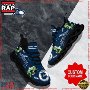 NFL Max Soul Shoes, Seattle Seahawks Clunky Shoes Custom Name For Fans Christmas