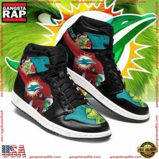 NFL Miami Dolphins Football Logo Team Air Jordan 1 Hightop Shoes Sneakers