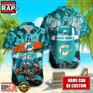 NFL Miami Dolphins Mascot Football Hawaiian Shirt