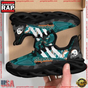 NFL Miami Dolphins Military Camouflage M Soul Shoes