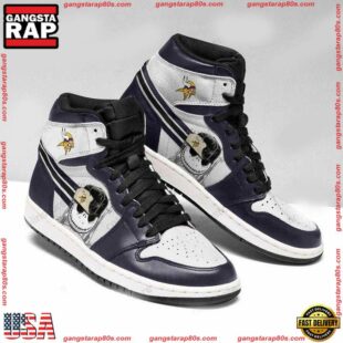 NFL Minnesota Vikings Football Logo Team Air Jordan 1 Hightop Shoes Sneakers