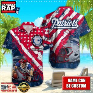 NFL New England Patriots American Flag custom Hawaiian Shirts