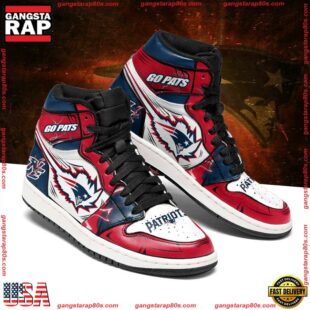 NFL New England Patriots Football Logo Team Air Jordan 1 Hightop Shoes Sneakers