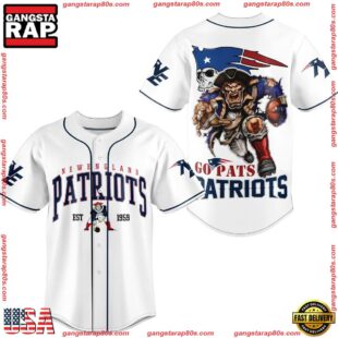 NFL New England Patriots Mascot Warrior Baseball Jersey