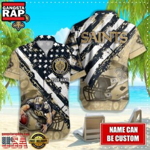 NFL New Orleans Saints American Flag custom Hawaiian Shirts