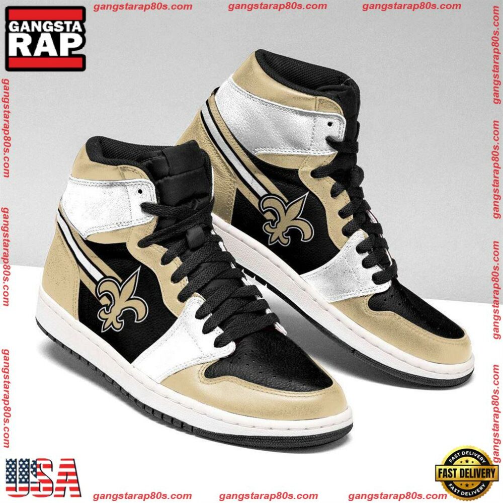 NFL New Orleans Saints Football Logo Team Air Jordan 1 Hightop Shoes Sneakers