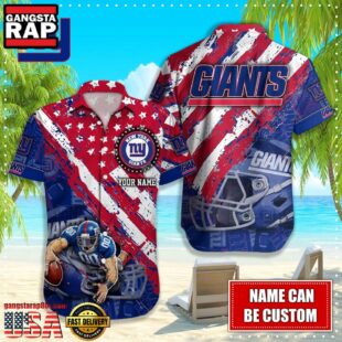 NFL New York Giants American Flag custom Hawaiian Shirts