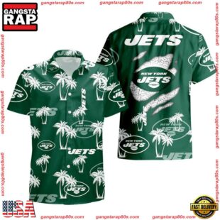 NFL New York Jets Palm Tree Pattern Hawaii Shirt Gift For Fans