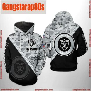 NFL Oakland Raiders Camo Team All Over Print Unisex Hoodie