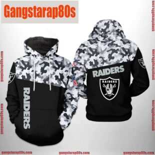 NFL Oakland Raiders Camo Veteran Team All Over Print Unisex Hoodie