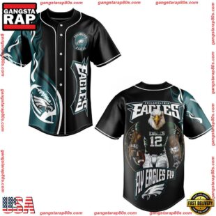 NFL Philadelphia Eagles Mascot Fly Eagles Fly Baseball Jersey