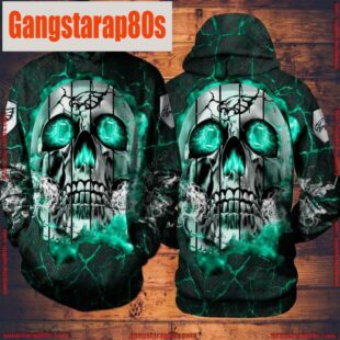 NFL Philadelphia Eagles Neon Green Skull All Over Print Men and Women Unisex Hoodie