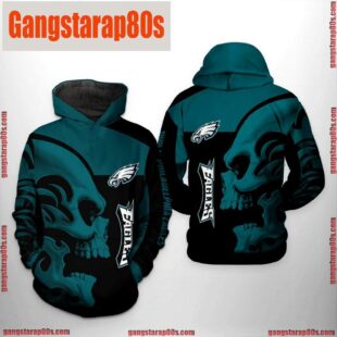 NFL Philadelphia Eagles Skull All Over Print Unisex Hoodie