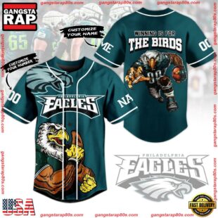 NFL Philadelphia Eagles Winning Is For The Birds Custom Name Number Baseball Jersey