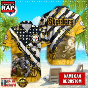 NFL Pittsburgh Steelers American Flag custom Hawaiian Shirts