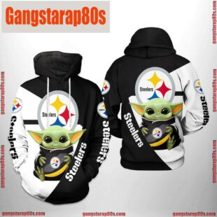 NFL Pittsburgh Steelers Baby Yoda Team All Over Print Unisex Hoodie