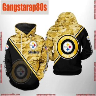 NFL Pittsburgh Steelers Camo Team All Over Print Unisex Hoodie