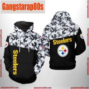 NFL Pittsburgh Steelers Camo Veteran Team All Over Print Unisex Hoodie