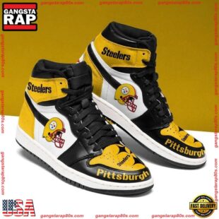 NFL Pittsburgh Steelers Football Logo Team Air Jordan 1 Hightop Shoes Sneakers