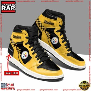 NFL Pittsburgh Steelers Football Logo Team Air Jordan 1 Hightop Shoes Sneakers