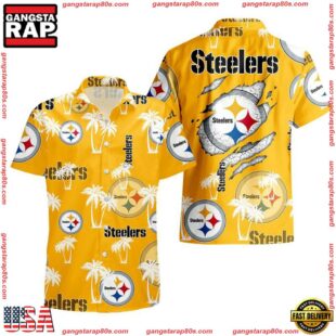 NFL Pittsburgh Steelers Palm Tree Pattern Hawaii Shirt Gift For Fans