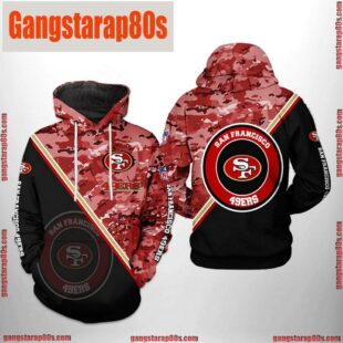 NFL San Francisco 49ers Camo Team All Over Print Unisex Hoodie