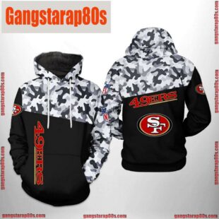 NFL San Francisco 49ers Camo Veteran Team All Over Print Unisex Hoodie