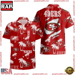 NFL San Francisco 49ers Palm Tree Pattern Hawaii Shirt Gift For Fans