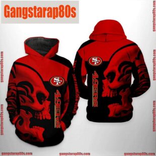 NFL San Francisco 49ers Skull All Over Print Unisex Hoodie