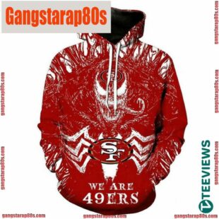 NFL Show Your Team Spirit With San Francisco 49ers Marvel Venom All Over Print Unisex Hoodie