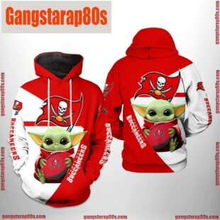 NFL Tampa Bay Buccaneers Baby Yoda Team All Over Print Unisex Hoodie