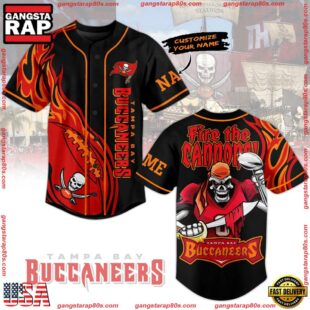 NFL Tampa Bay Buccaneers Fire the Cannons Custom Name Baseball Jersey