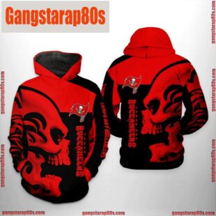 NFL Tampa Bay Buccaneers Skull All Over Print Unisex Hoodie