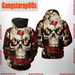 NFL Tampa Bay Buccaneers Skull Team All Over Print Unisex Hoodie