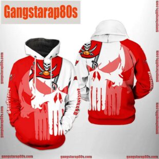 NFL Tampa Bay Buccaneers Team Skull All Over Print Unisex Hoodie