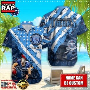 NFL Tennessee Titans American Flag custom Hawaiian Shirts