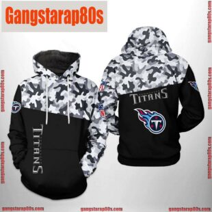 NFL Tennessee Titans Camo Veteran Team All Over Print Unisex Hoodie