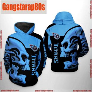 NFL Tennessee Titans Skull All Over Print Unisex Hoodie