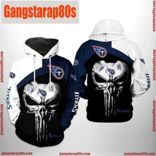 NFL Tennessee Titans Skull Punisher Team All Over Print Unisex Hoodie