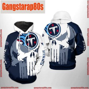 NFL Tennessee Titans Team Skull All Over Print Unisex Hoodie